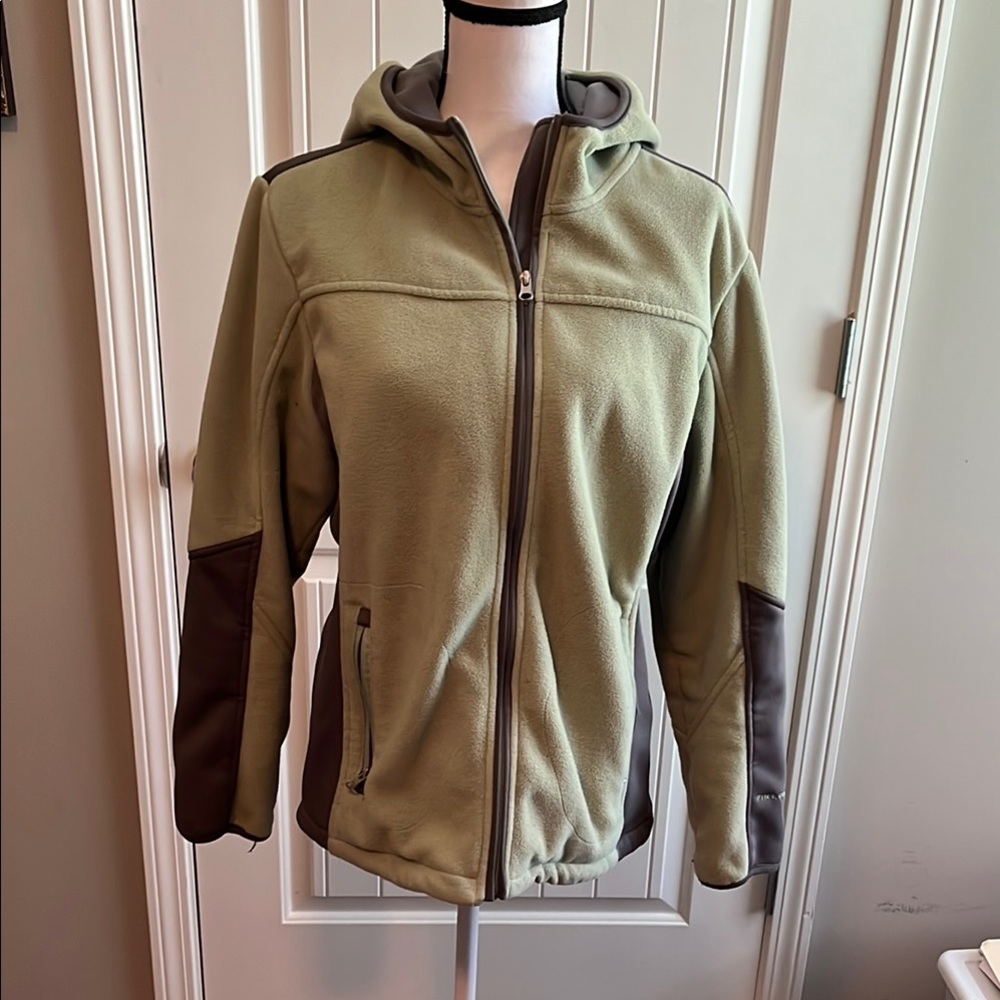 Green and Brown Hooded Jacket excellent condition